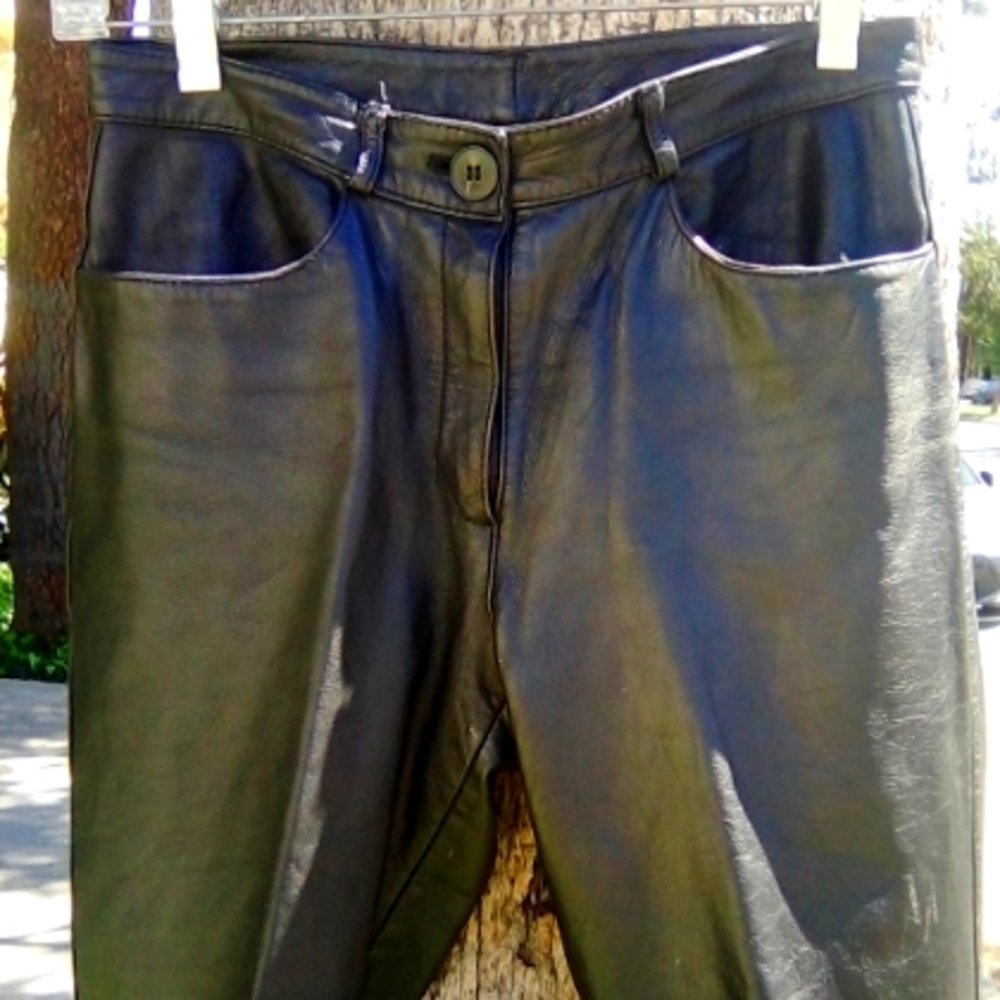 SY Genuine Leather Pants Black 🖤 skinny leg size 27